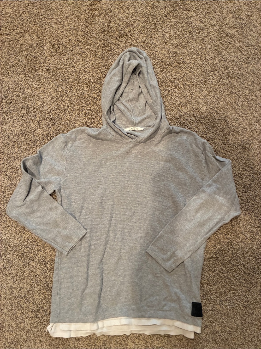 H&M Light Gray Hooded Long Sleeve Top